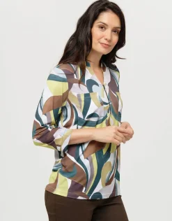 Christine Laure Chemisiers & Blouses|Hauts*Blouse verte imprimée