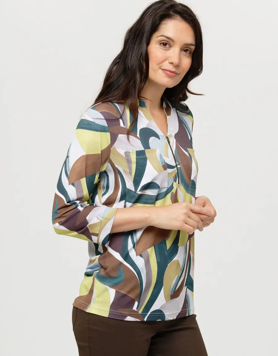 Christine Laure Chemisiers & Blouses|Hauts*Blouse verte imprimée