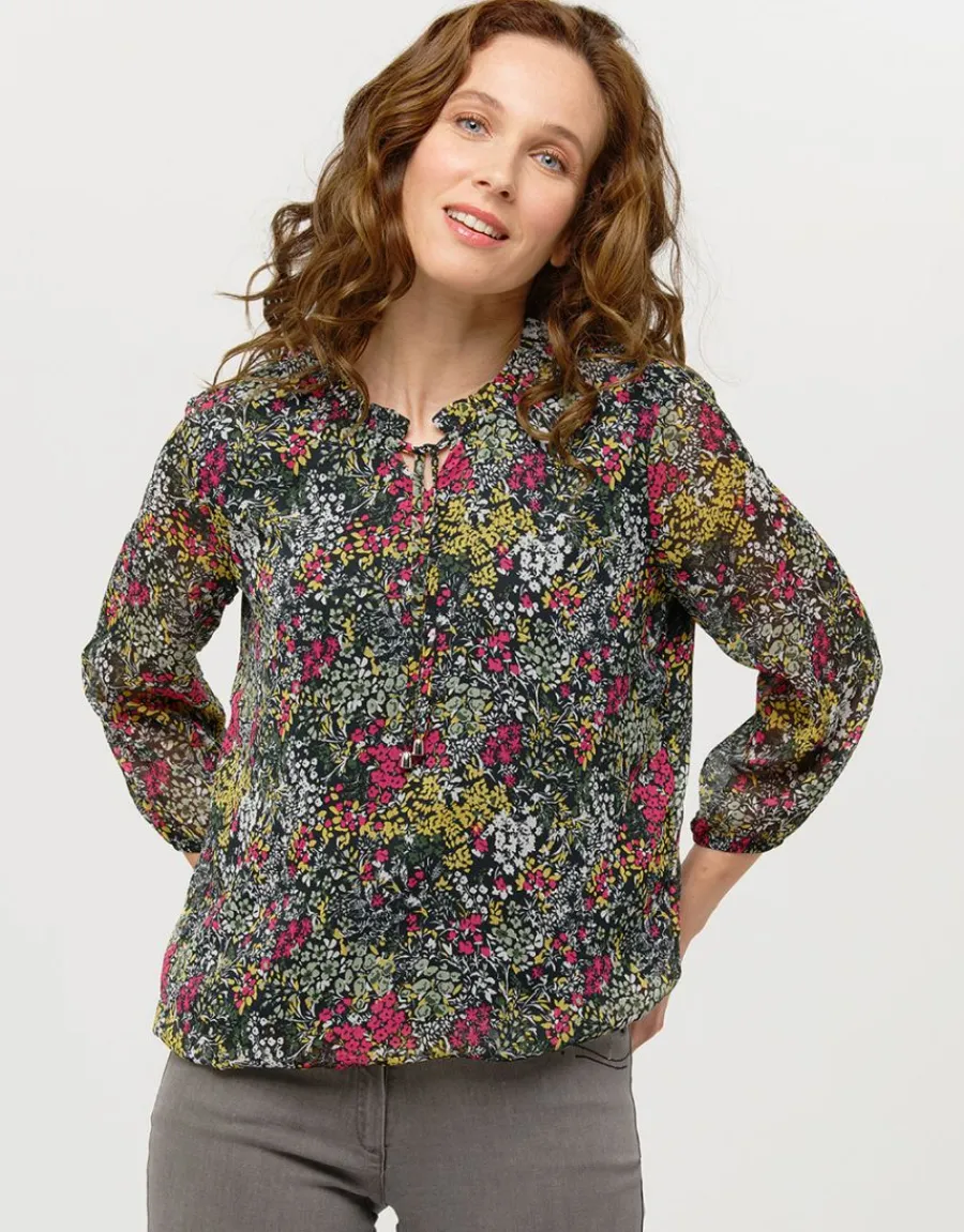 Christine Laure Chemisiers & Blouses|Hauts*Blouse voile vert fleuri