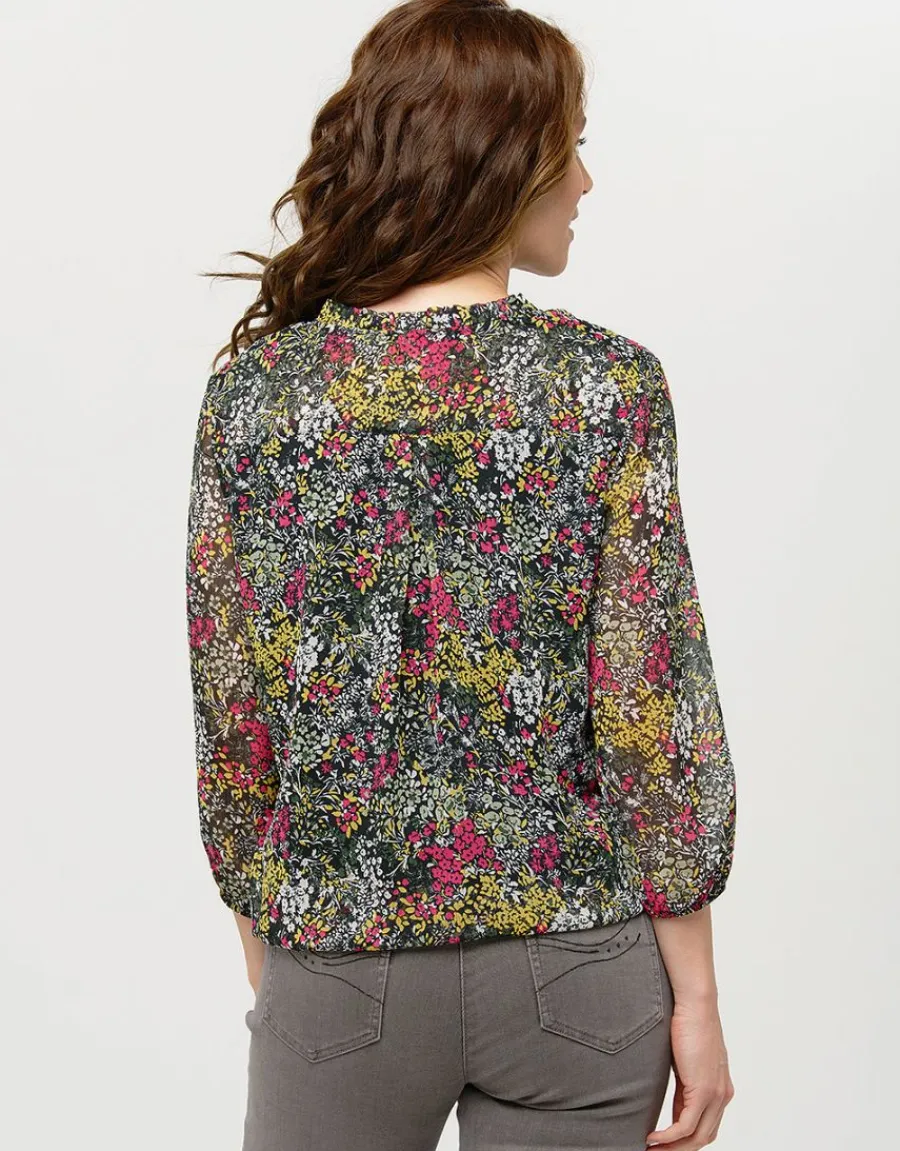 Christine Laure Chemisiers & Blouses|Hauts*Blouse voile vert fleuri