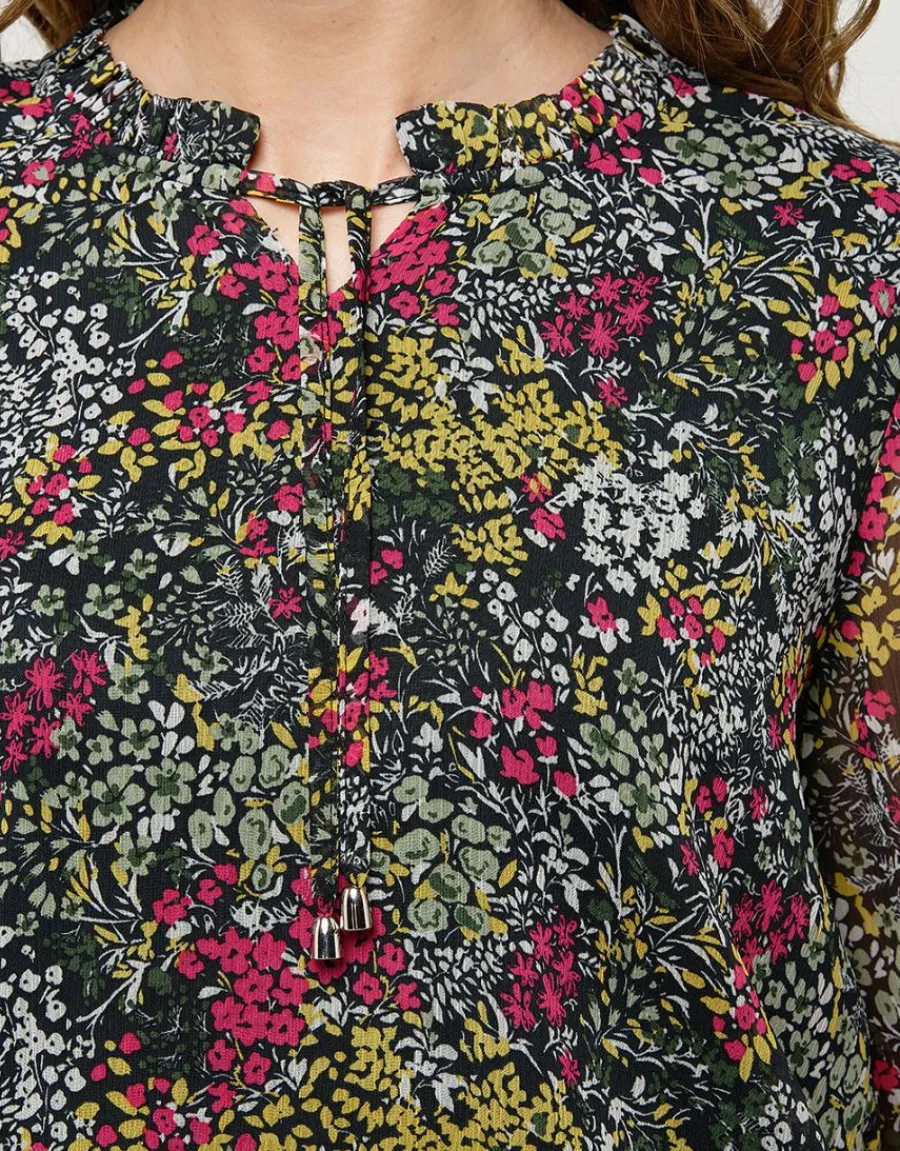 Christine Laure Chemisiers & Blouses|Hauts*Blouse voile vert fleuri