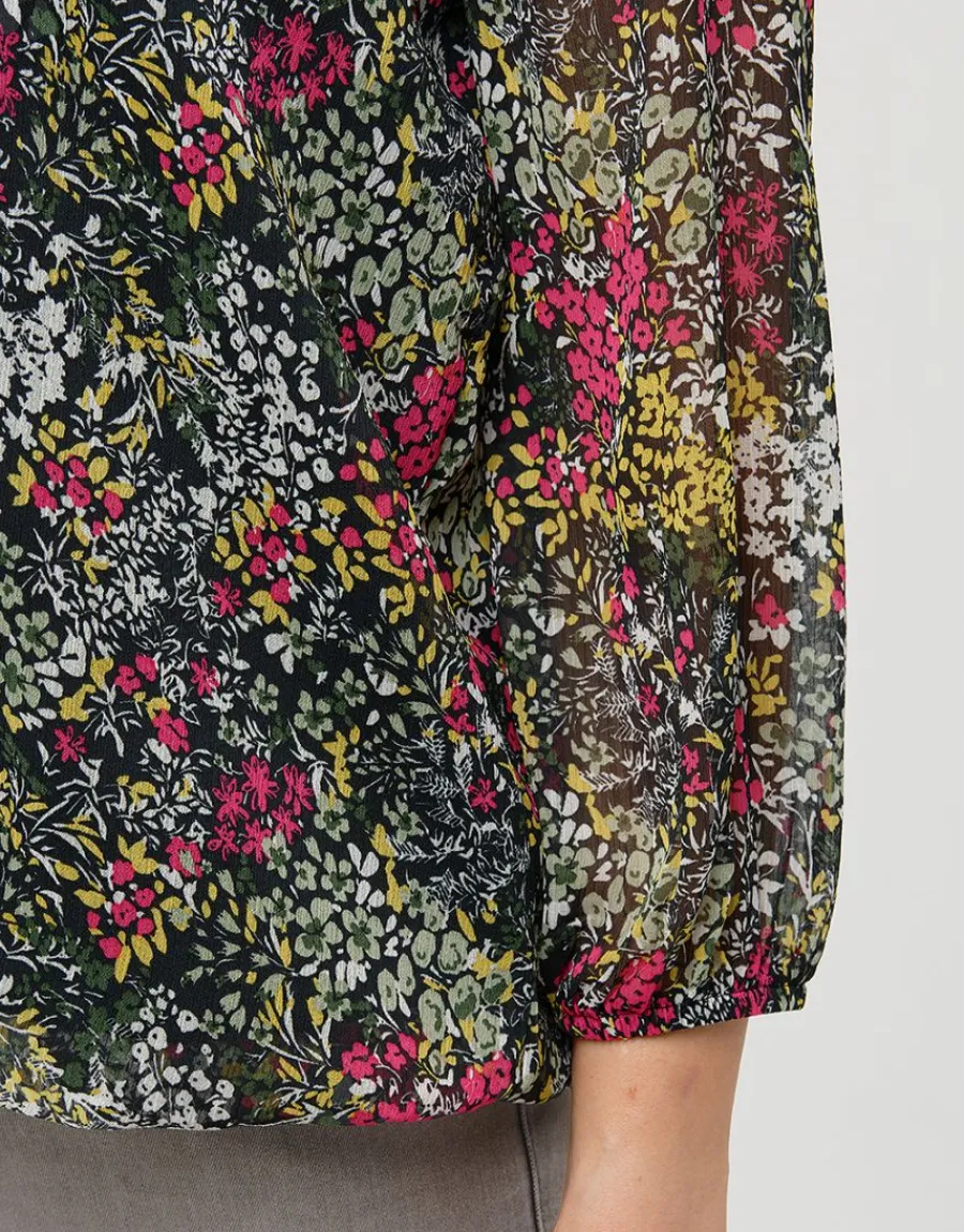 Christine Laure Chemisiers & Blouses|Hauts*Blouse voile vert fleuri