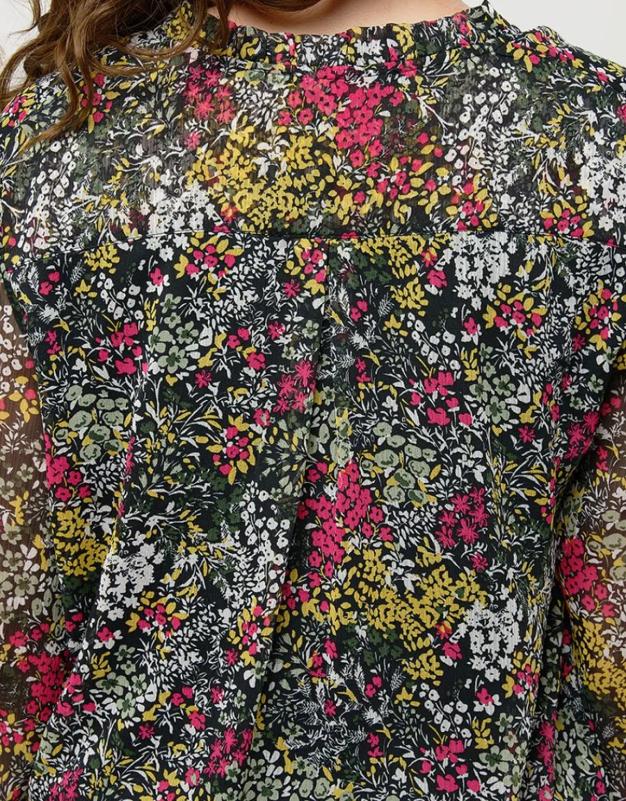 Christine Laure Chemisiers & Blouses|Hauts*Blouse voile vert fleuri