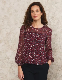 Christine Laure Chemisiers & Blouses|Hauts*Blouse volant noir motif