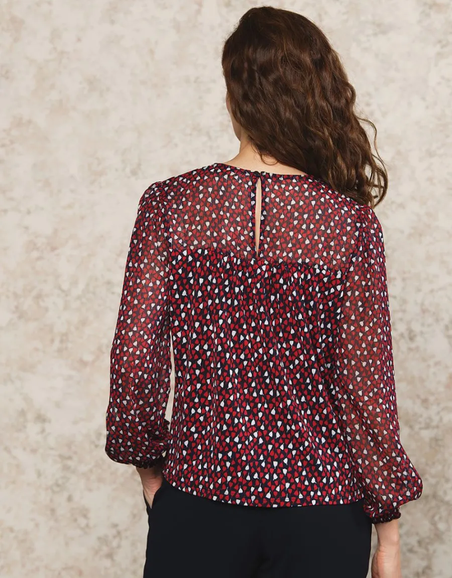 Christine Laure Chemisiers & Blouses|Hauts*Blouse volant noir motif