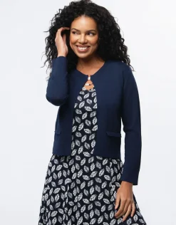 Christine Laure Gilets|Pulls*Boléro en maille marine