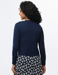 Christine Laure Gilets|Pulls*Boléro en maille marine