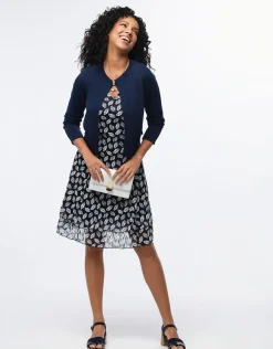 Christine Laure Gilets|Pulls*Boléro en maille marine