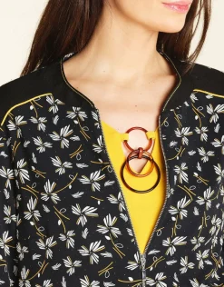 Christine Laure Casual|Vestes*Bombers imprimé noir