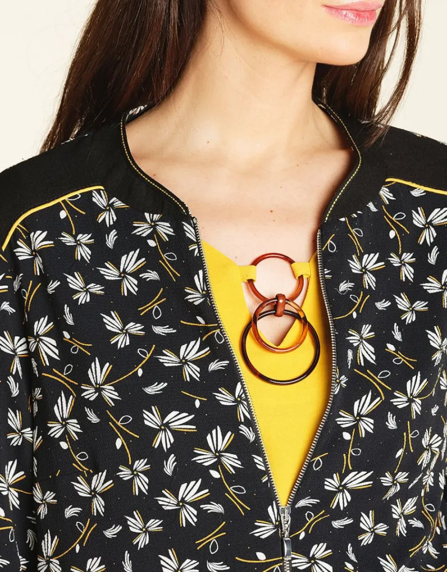 Christine Laure Casual|Vestes*Bombers imprimé noir