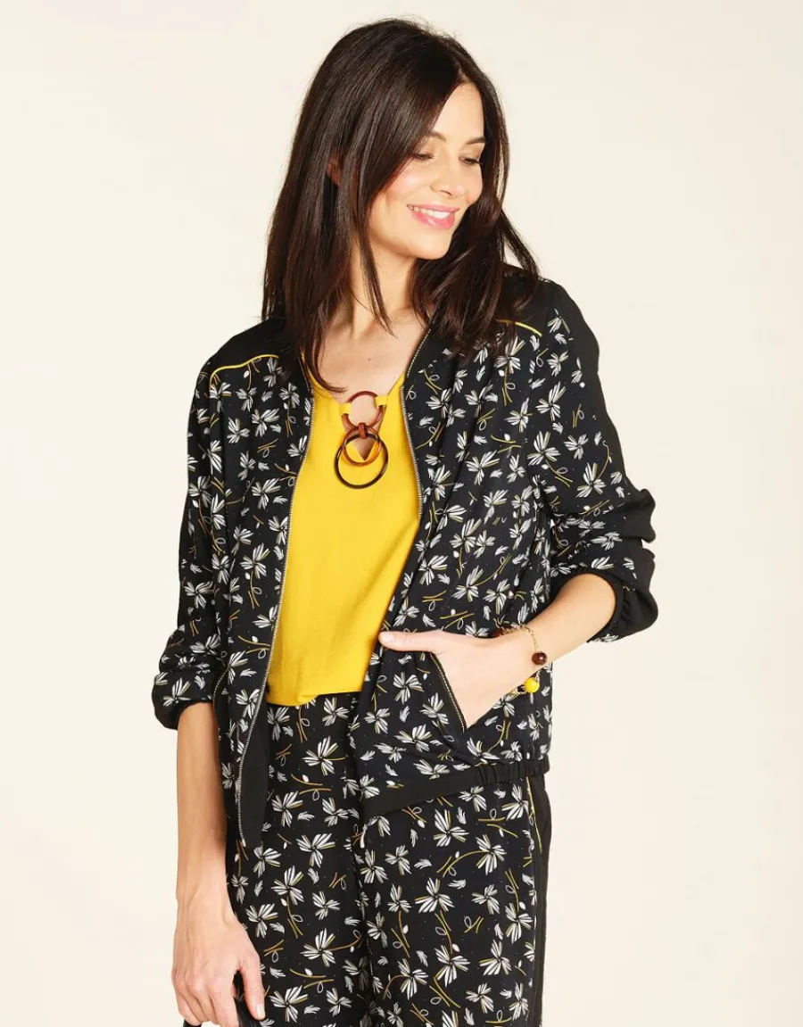 Christine Laure Casual|Vestes*Bombers imprimé noir