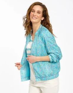 Christine Laure Casual|Vestes*Bombers turquoise imprimé