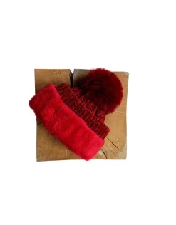 Christine Laure Accessoires*Bonnet pompon rouge