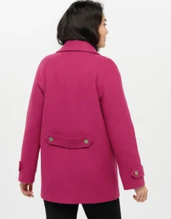 Christine Laure Manteaux|Parkas*Caban 70% laine rose