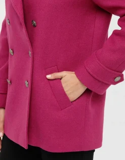 Christine Laure Manteaux|Parkas*Caban 70% laine rose