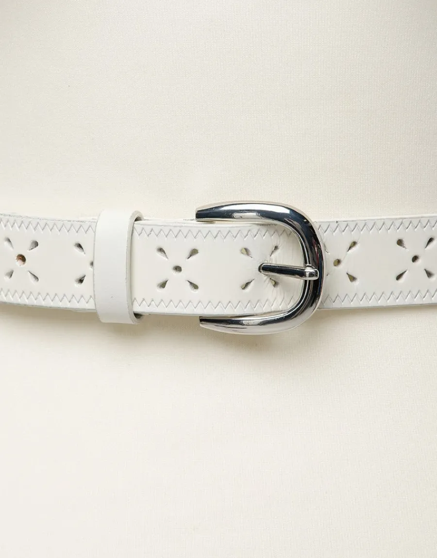 Christine Laure Maroquinerie|Accessoires*Ceinture cuir écru