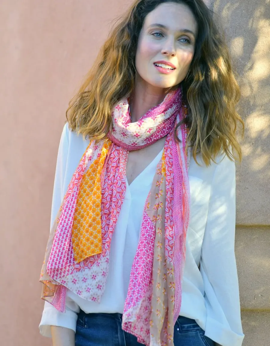 Christine Laure Accessoires*Cheche orange en coton