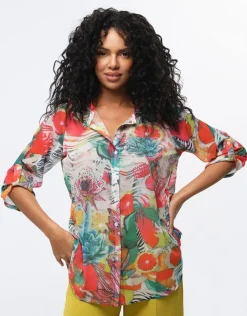 Christine Laure Chemisiers & Blouses|Hauts*Chemise en voile imprimé