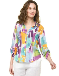 Christine Laure Hauts|Chemisiers & Blouses*Chemisier 100% coton bleu