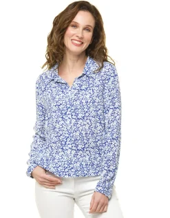 Christine Laure Chemisiers & Blouses|Hauts*Chemisier bleu fleuri