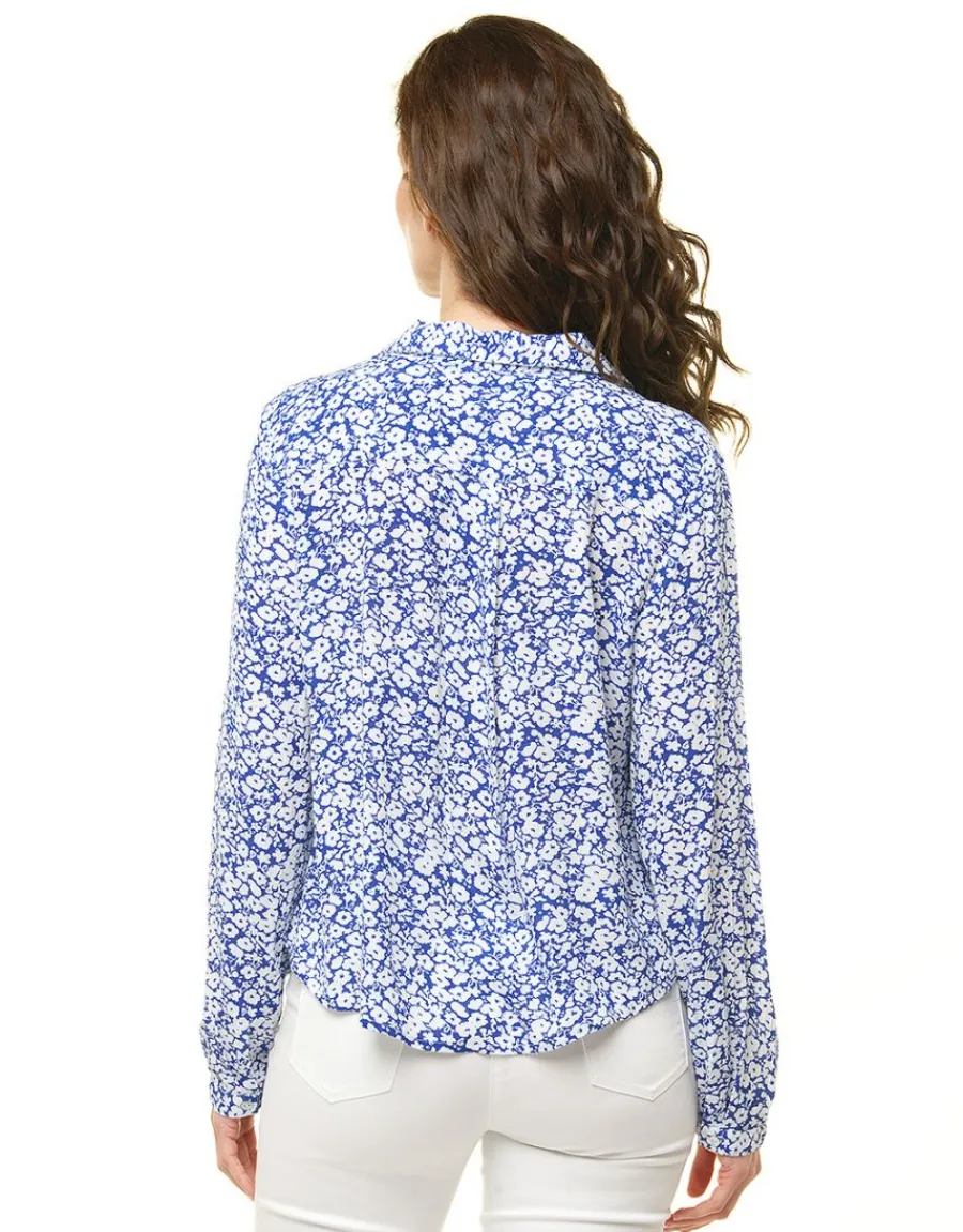 Christine Laure Chemisiers & Blouses|Hauts*Chemisier bleu fleuri