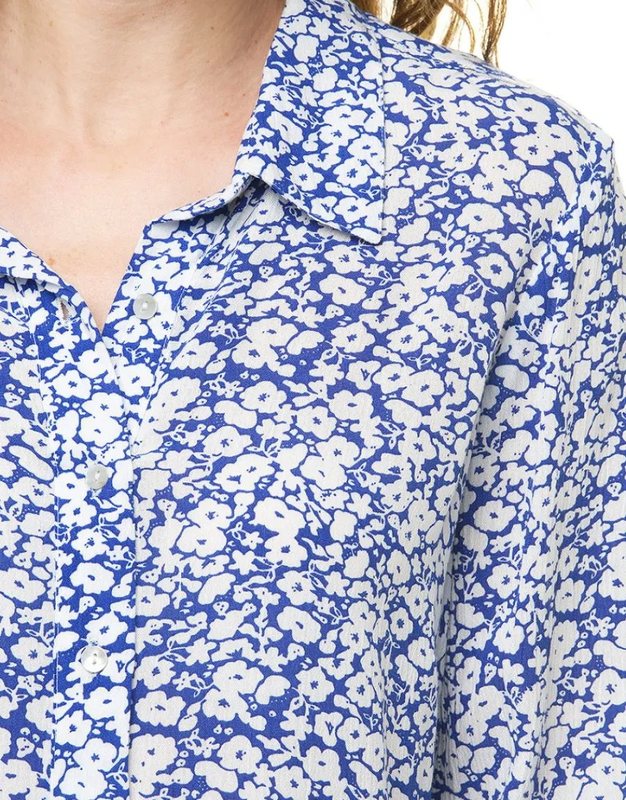 Christine Laure Chemisiers & Blouses|Hauts*Chemisier bleu fleuri