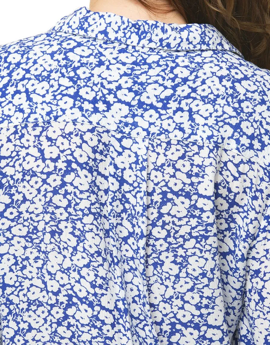 Christine Laure Chemisiers & Blouses|Hauts*Chemisier bleu fleuri