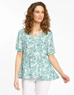 Christine Laure Chemisiers & Blouses|Hauts*Chemisier imprimé vert