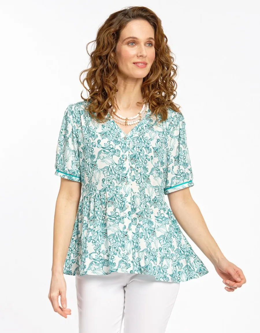 Christine Laure Chemisiers & Blouses|Hauts*Chemisier imprimé vert
