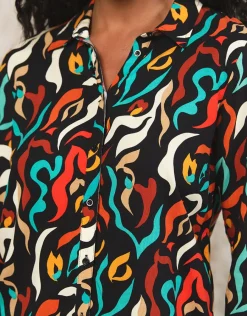 Christine Laure Chemisiers & Blouses|Hauts*Chemisier noir motif