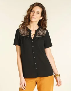 Christine Laure Chemisiers & Blouses|Hauts*Chemisier noire dentelle