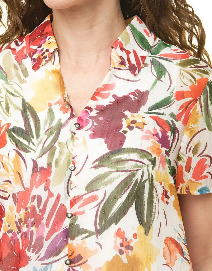 Christine Laure Chemisiers & Blouses|Hauts*Chemisier orange fleurs