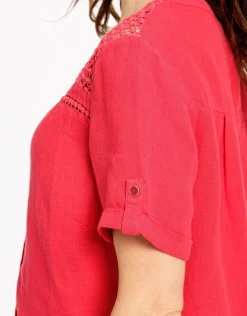Christine Laure Chemisiers & Blouses|Hauts*Chemisier rouge 100% lin