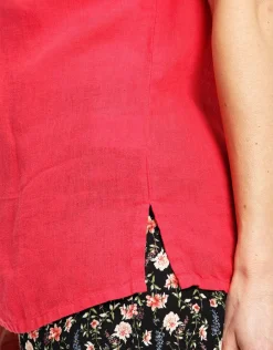 Christine Laure Chemisiers & Blouses|Hauts*Chemisier rouge 100% lin