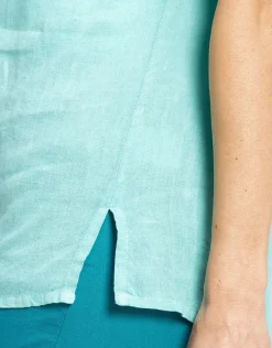 Christine Laure Chemisiers & Blouses|Hauts*Chemisier vert 100% lin