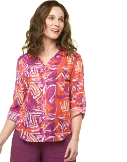 Christine Laure Chemisiers & Blouses|Hauts*Chemisier violet coton