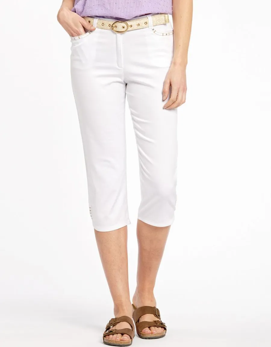 Christine Laure Pantacourts|Pantalons*Corsaire blanc stretch