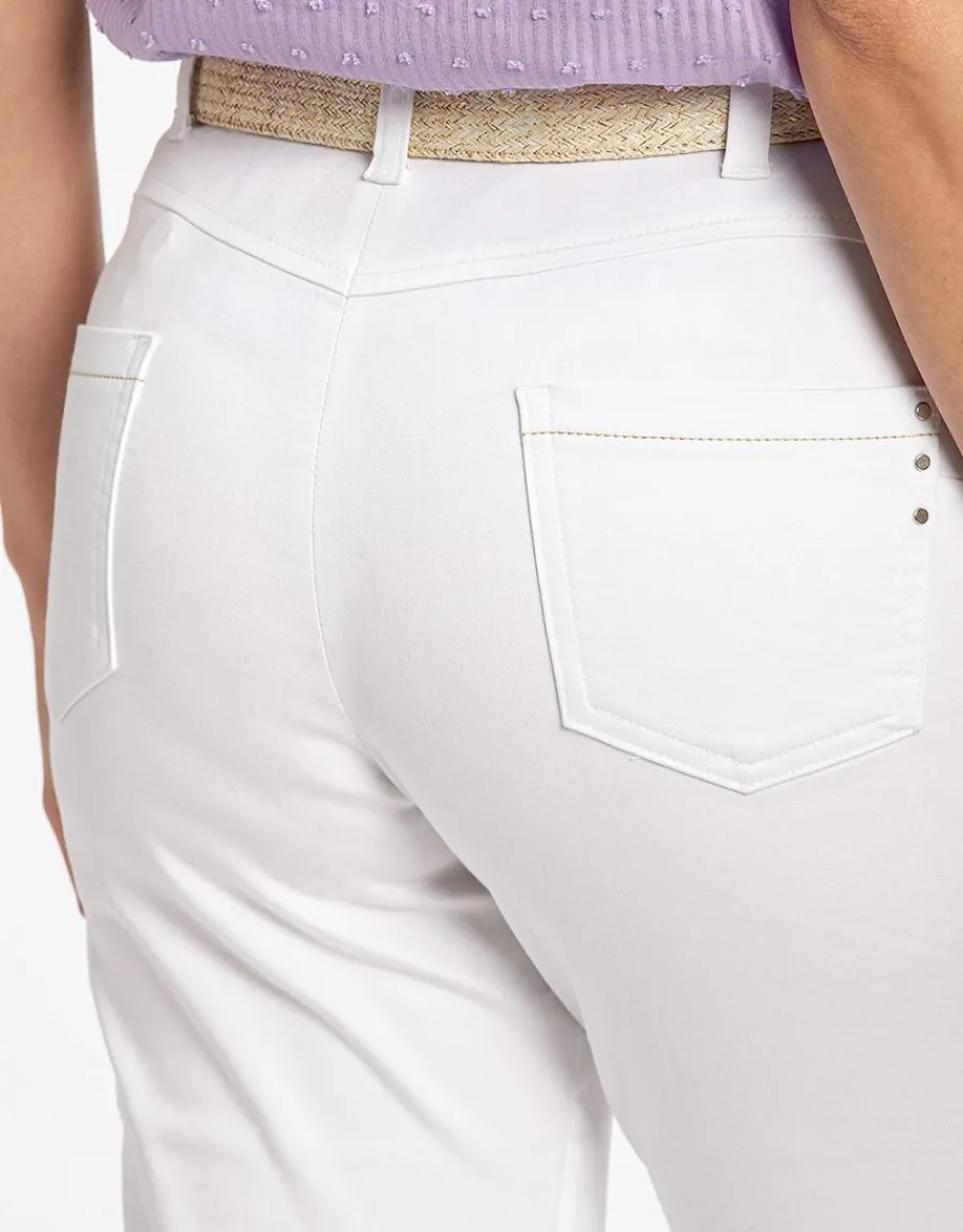 Christine Laure Pantacourts|Pantalons*Corsaire blanc stretch