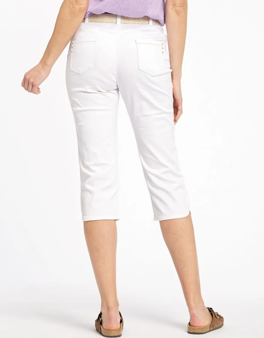 Christine Laure Pantacourts|Pantalons*Corsaire blanc stretch