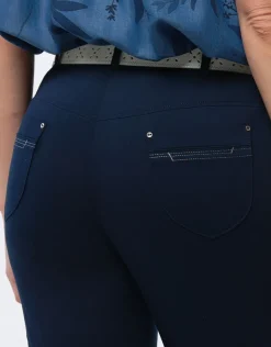 Christine Laure Pantacourts|Pantalons*Corsaire coton marine