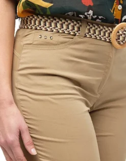 Christine Laure Pantacourts|Pantalons*Corsaire coton taupe