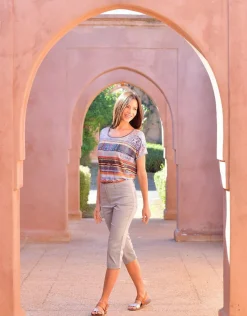 Christine Laure Pantacourts|Pantalons*Corsaire stretch gris