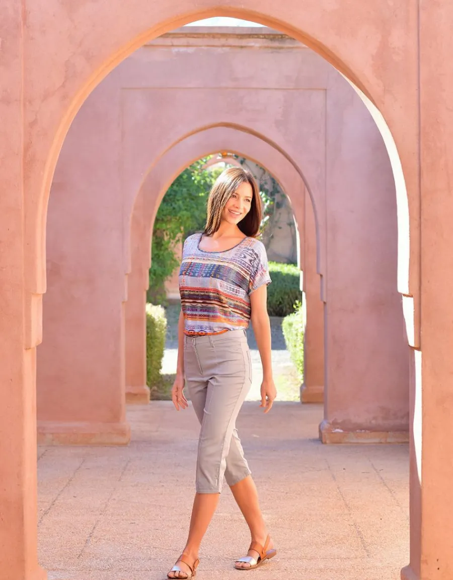 Christine Laure Pantacourts|Pantalons*Corsaire stretch gris