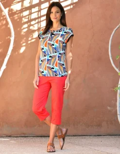 Christine Laure Pantacourts*Corsaire stretch rouge