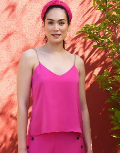 Christine Laure T-shirts|Hauts*Débardeur chic satin rose