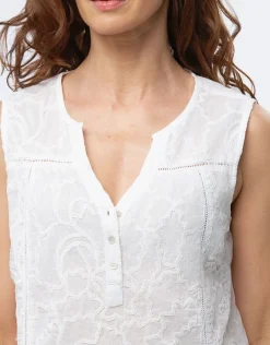 Christine Laure T-shirts|Chemisiers & Blouses*Débardeur coton brodé