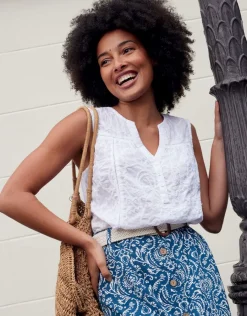 Christine Laure T-shirts|Chemisiers & Blouses*Débardeur coton brodé