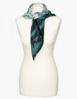 Christine Laure Accessoires*Echarpe verte imprimée