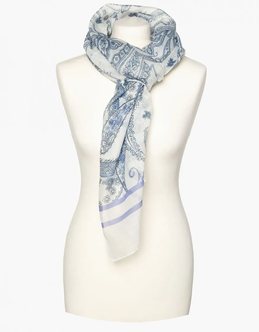Christine Laure Foulards|Accessoires*Foulard blanc et gris