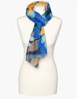 Christine Laure Foulards|Accessoires*Foulard bleu fleuri